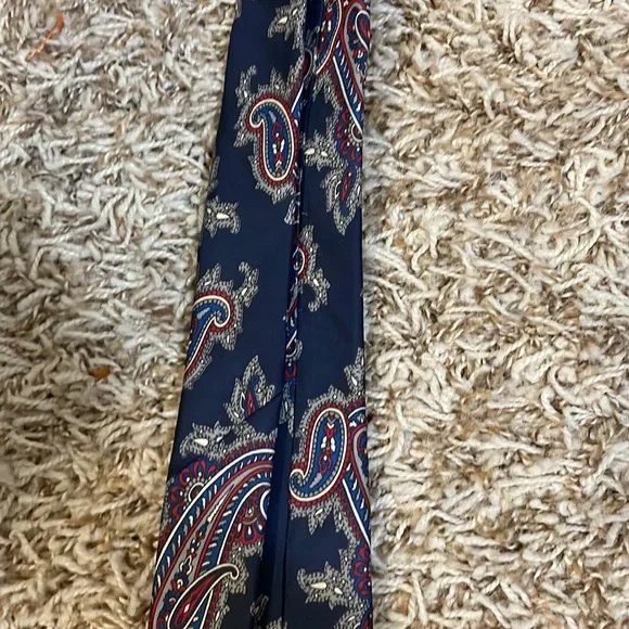 Christian Dior Blue Red & White Paisley All Silk Tie - Picture 13 of 16